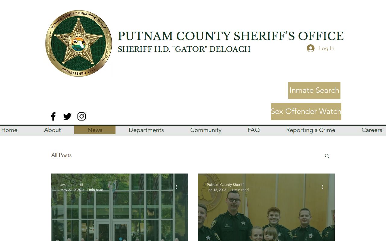 Putnam County Sheriff's Office wanted alert and news interface